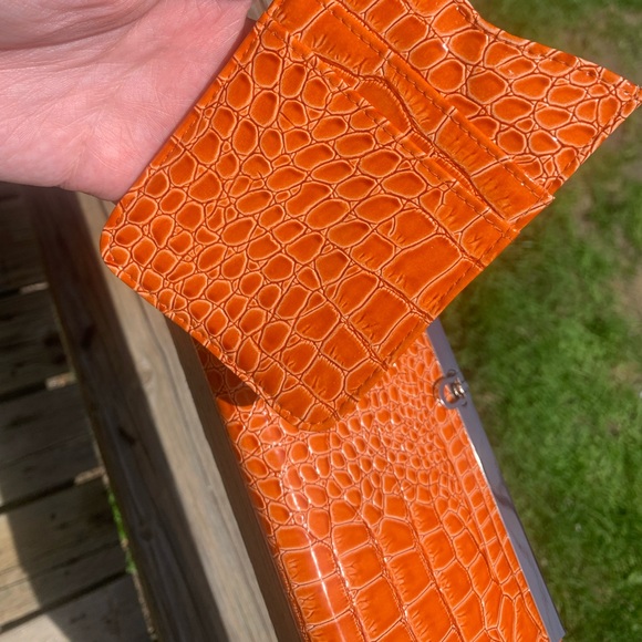 NWT APT9 Orange Snake skin Wallet+ Card Holder - Picture 2 of 14